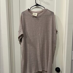 Fantastic Fawn Textured Knit Sweater Dress- Soft Beige